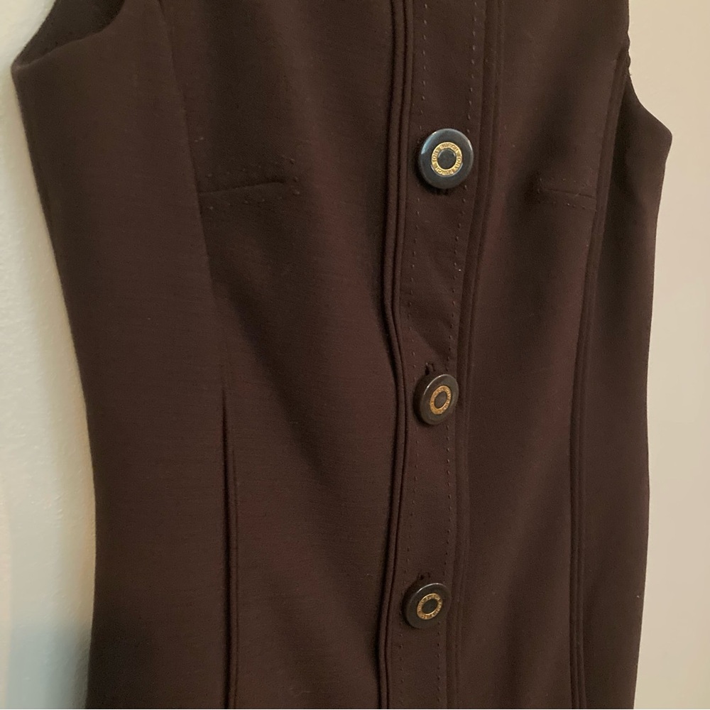 Tory Burch Donell Button-Up Sheath Dress - Brown - Picture 4 of 10